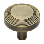 M Marcus Heritage Brass Ridge Design Cabinet Knob 38mm 